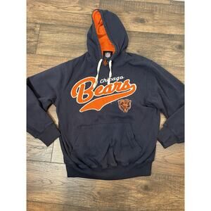 Chicago Bears NFL Hoodie Men’s M Navy Blue Orange Sweatshirt Football Pullover